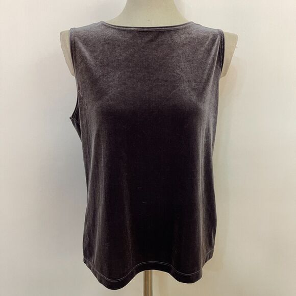 Travelers by Chico's Women's Top Size 1 Medium 8 Gray? Sleeveless Velvet - Picture 1 of 10